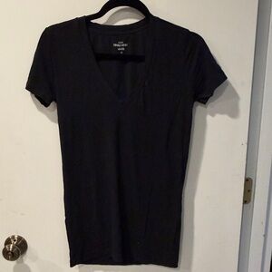 J.Crew Vintage Cotton Women's Black Short-Sleeve V-Neck Tee XS